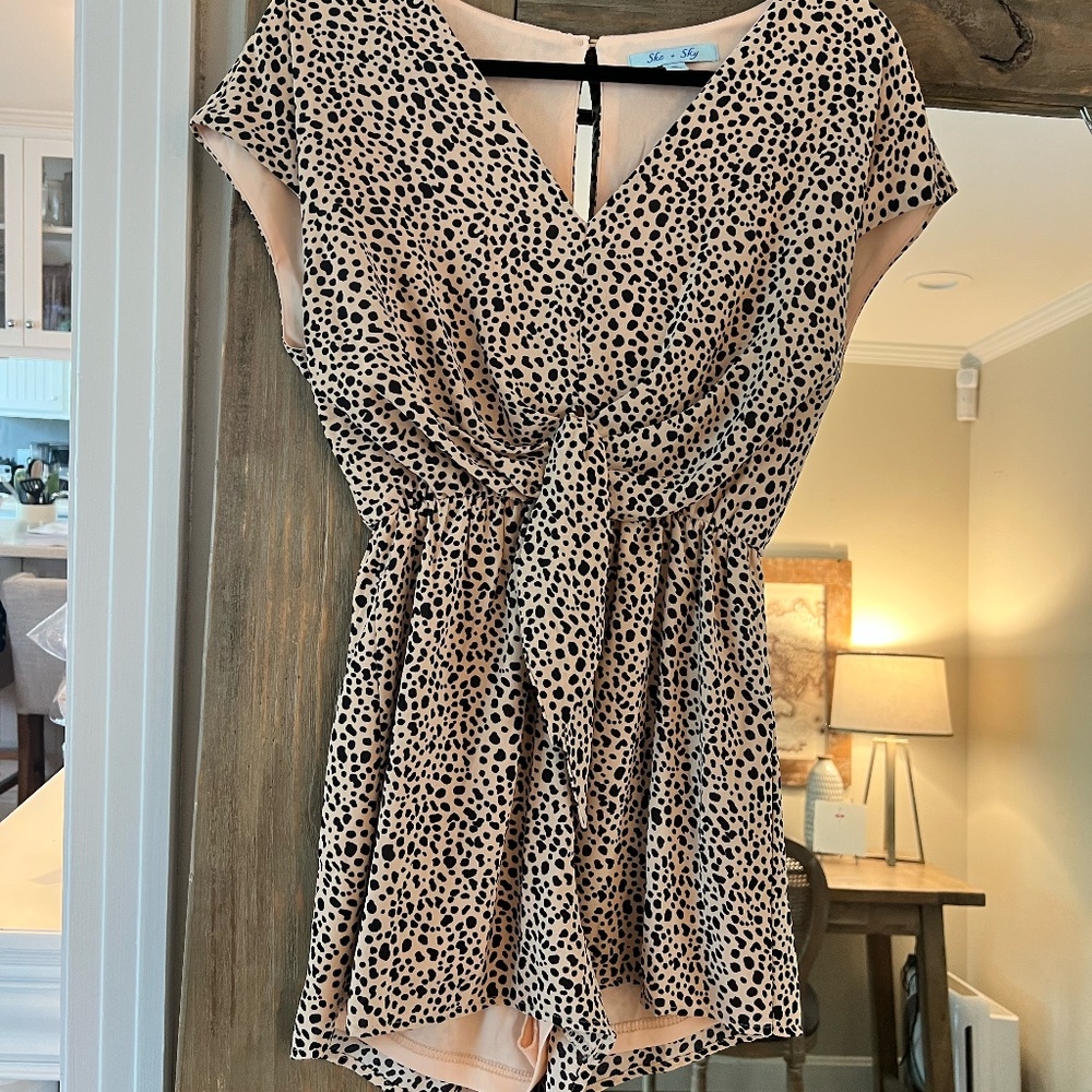Tie-Front Cheetah PrintRomper